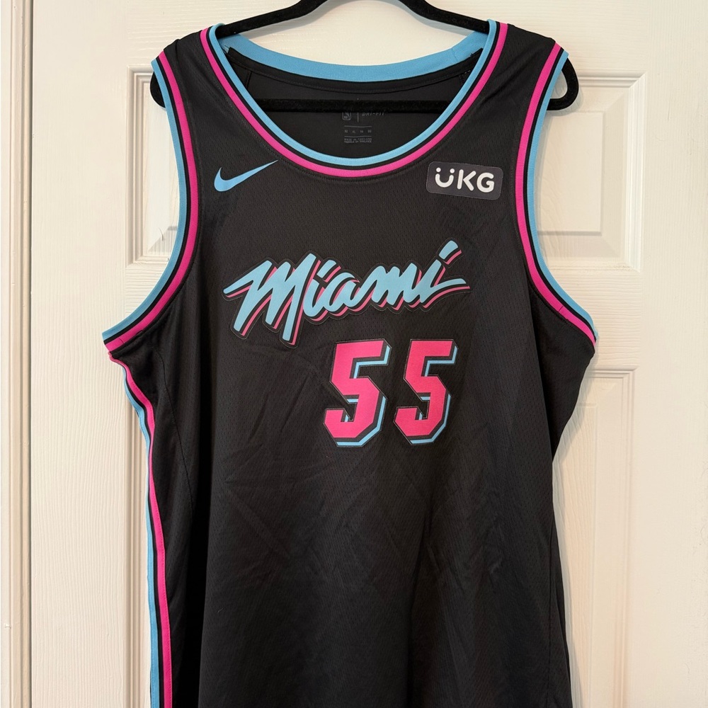 Nike Black Miami Heat Jersey with Pink and Teal Accents - #55